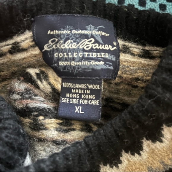 Vintage Eddie Bauer Collectible Handknit 💯 Wool Vest - Picture 5 of 5